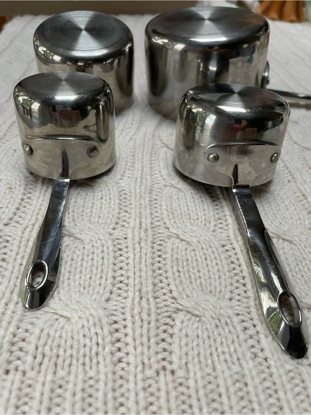 All Clad Stainless Steel Measuring Cups  Standard Set 4 Pcs Very good condition